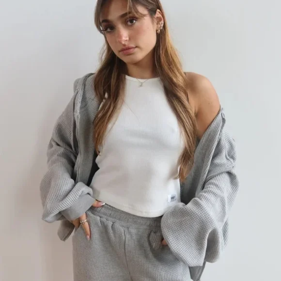 1987 | Tops | 987 The West End Waffle Zip Hoodie | Poshmark